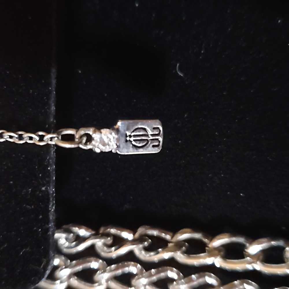 Double Chain Rhinestone Necklace - Picture 3 of 6